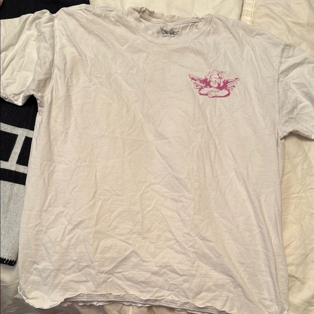 Boys Lie White Short Sleeve Tee with Blue Graphic - Picture 3 of 6